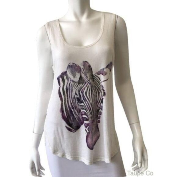 Lucky Brand Tops - Lucky Brand Watercolor Zebra Tank
